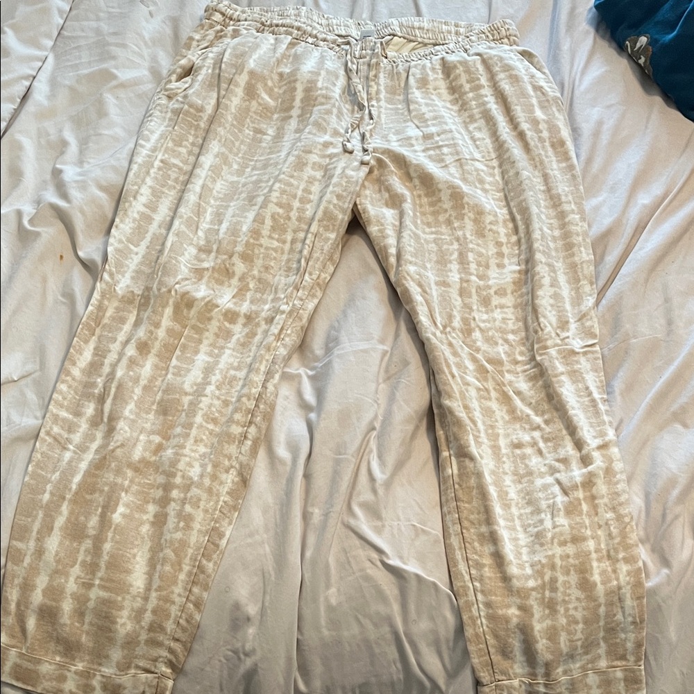 Casual Beige Tie-Dye Women’s Pants
